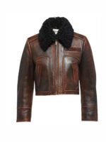 Veronica Ferraro Brown Leather Jacket