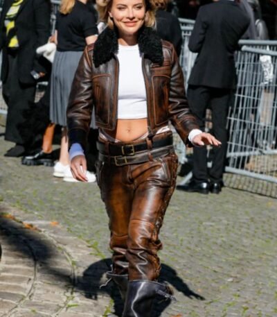 Veronica Ferraro Brown Leather Jacket