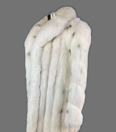 Women’s Winter Fluffy Real Fox Fur White Coat