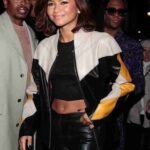 Zendaya Multi Color Moto Leather Jacket