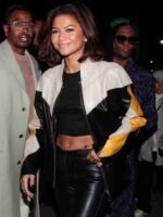 Zendaya Multi Color Moto Leather Jacket