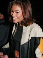 Zendaya Multi Color Moto Leather Jacket