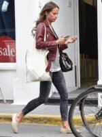 Alicia Vikander Gots tom Lorenzo Leather Jacket