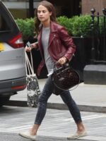 Alicia Vikander Gots tom Lorenzo Leather Jacket