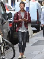 Alicia Vikander Gots tom Lorenzo Leather Jacket