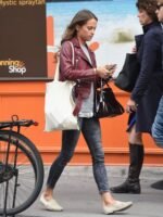 Alicia Vikander Gots tom Lorenzo Leather Jacket