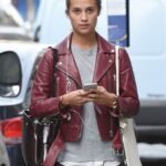 Alicia Vikander Gots tom Lorenzo Leather Jacket