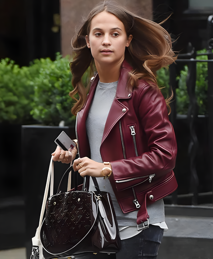 Alicia Vikander Gots tom Lorenzo Leather Jacket