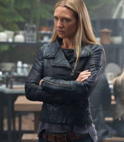 Anna Torv Fringe TV Series Black Leather Jacket