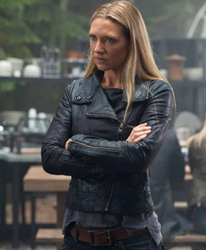 Anna Torv Fringe TV Series Black Leather Jacket