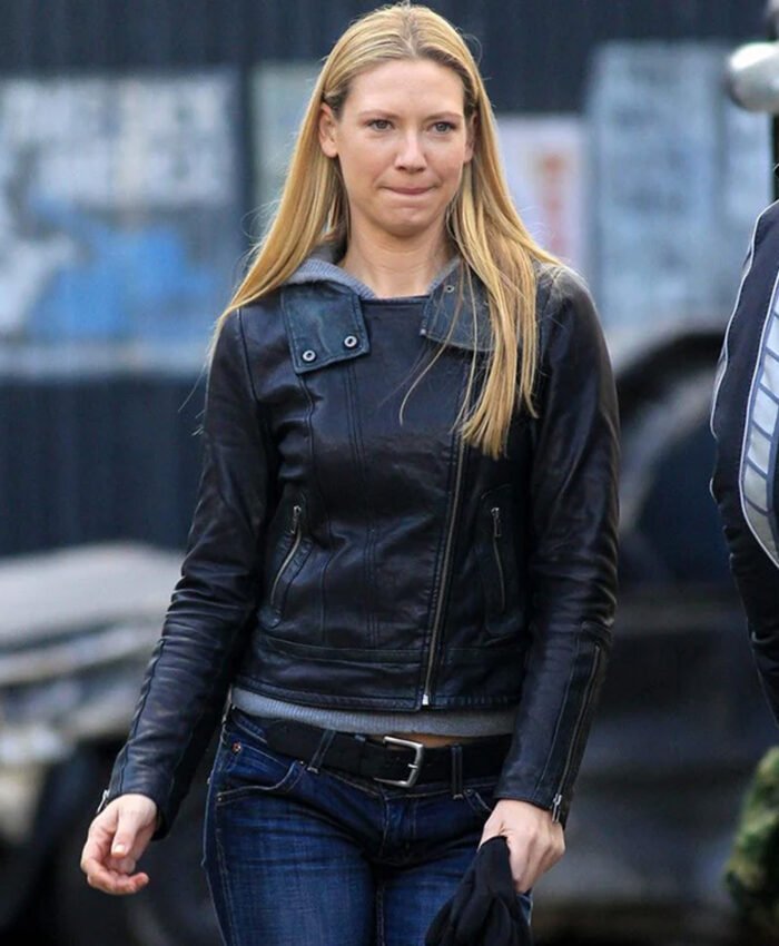 Anna Torv Fringe TV Series Black Leather Jacket