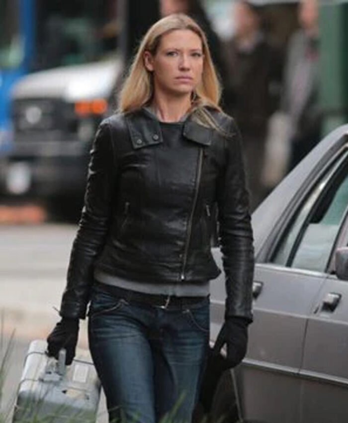 Anna Torv Fringe TV Series Black Leather Jacket