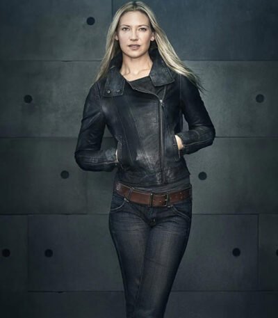 Anna Torv Fringe TV Series Black Leather Jacket