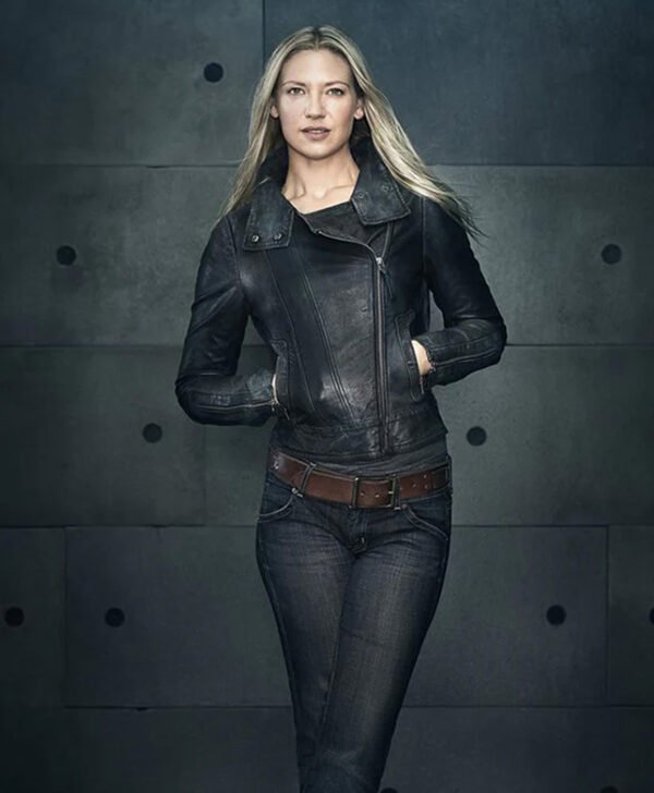 Anna Torv Fringe TV Series Black Leather Jacket