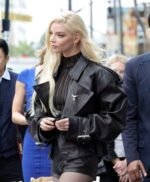 Anya Taylor-Joy Black Biker Leather Jacket