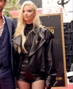 Anya Taylor-Joy Black Biker Leather Jacket