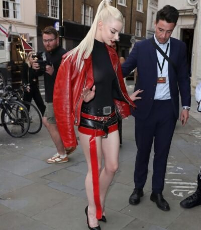 Anya Taylor-Joy Red Leather Jacket