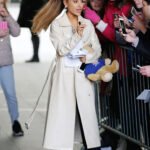 Ariana Grande Long Leather Coat