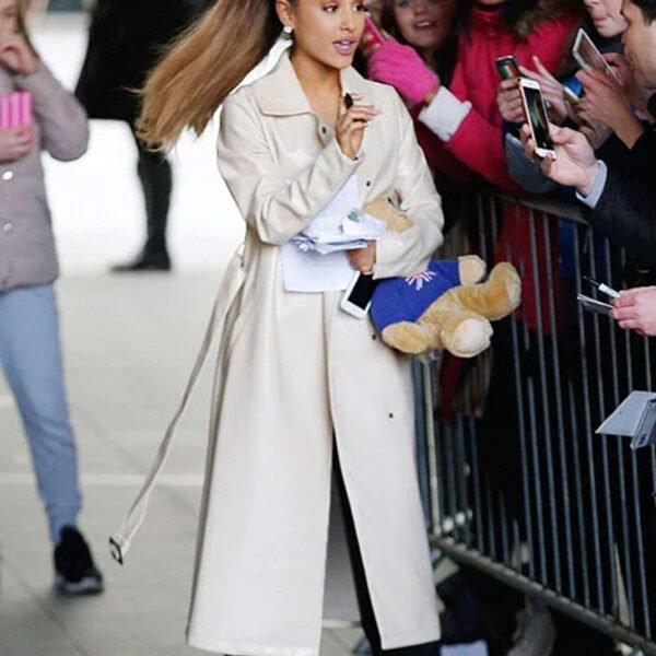Ariana Grande Long Leather Coat