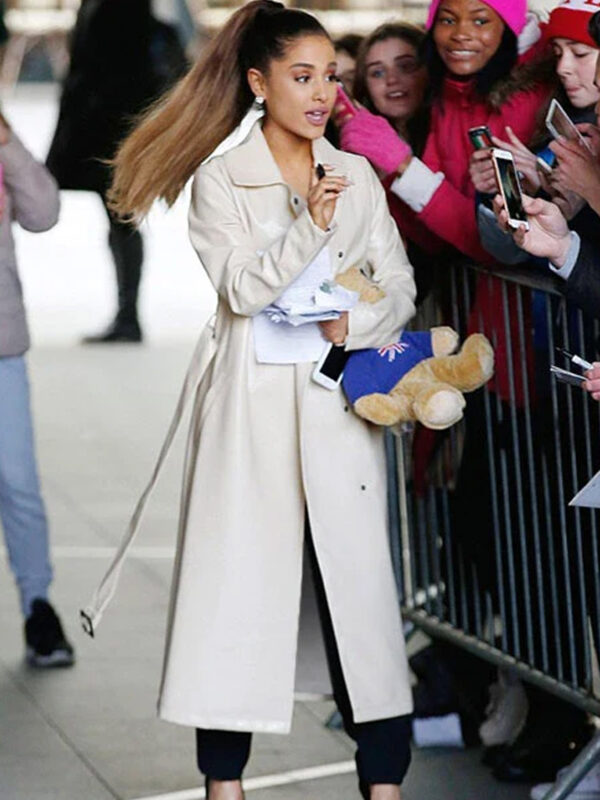 Ariana Grande Long Leather Coat
