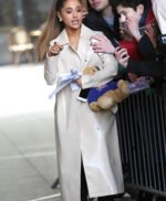 Ariana Grande Long Leather Coat