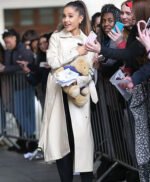Ariana Grande Long Leather Coat