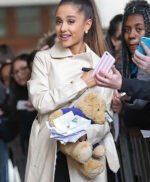 Ariana Grande Long Leather Coat