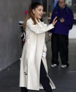 Ariana Grande Long Leather Coat