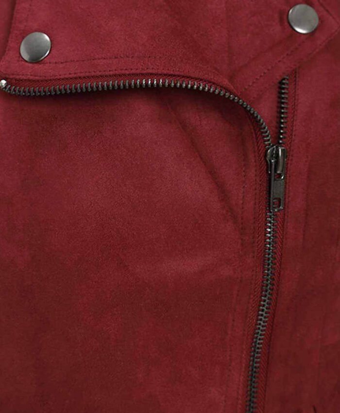 Arrow Season 5 Willa Holland Red Suede Leather Jacket