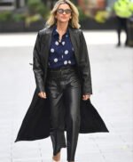 Ashley Roberts Black Leather Long Coat