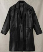 Ashley Roberts Black Leather Long Coat