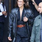 Bella Hadid Paris Fashion Week Leather Jacket