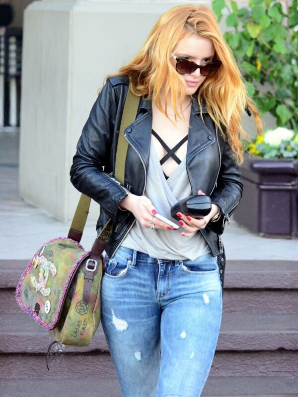 Bella Thorne Biker Leather Jacket