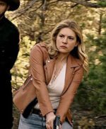 Big Sky Series Katheryn Winnick Brown Leather Jacket