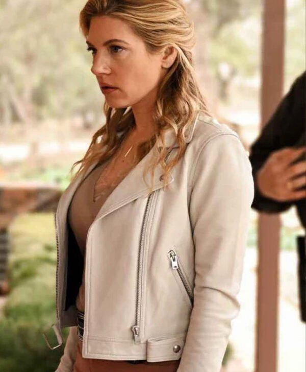 Big Sky Series Katheryn Winnick White Leather Jacket