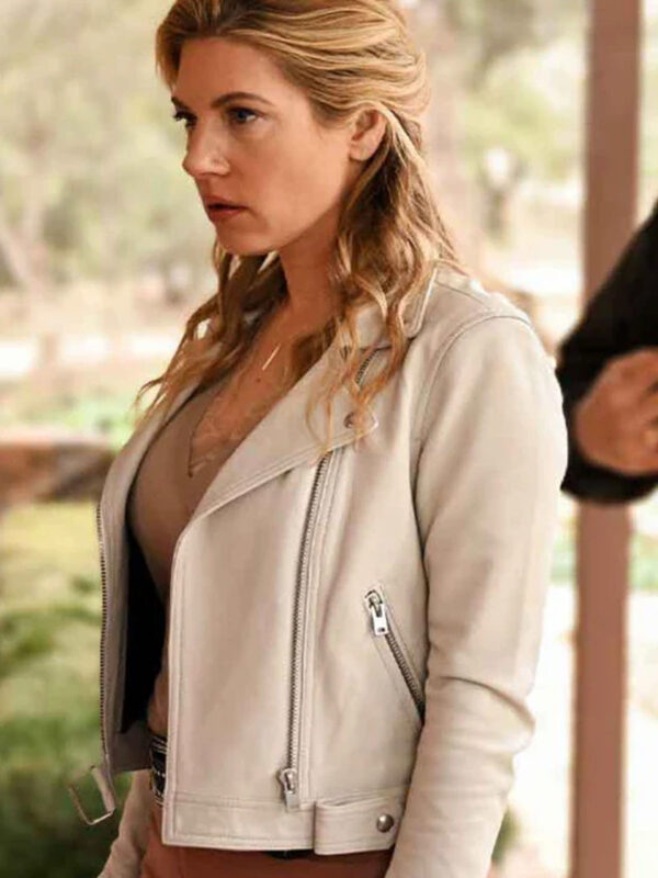 Big Sky Series Katheryn Winnick White Leather Jacket