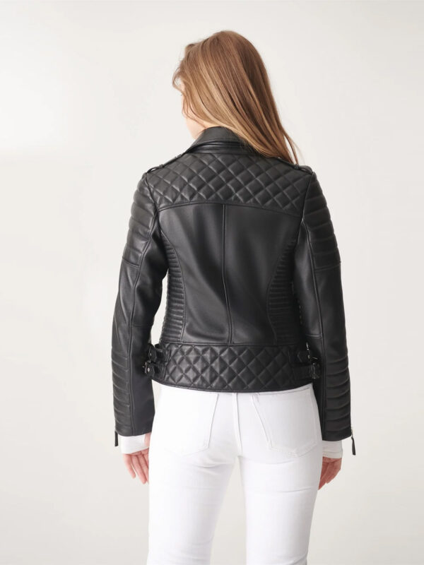 Black Biker Leather Jacket For Women