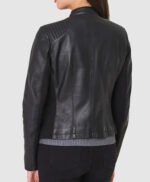 Black Leather Biker Jacket Womens