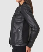 Black Leather Biker Jacket Womens