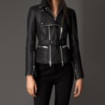 Black Moto Stylish Lamb Leather Jacket