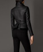 Black Moto Stylish Lamb Leather Jacket