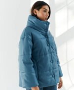 Blue Puffer Jacket For Women