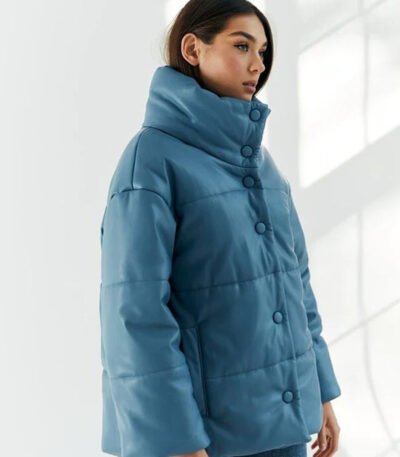Blue Puffer Jacket For Women
