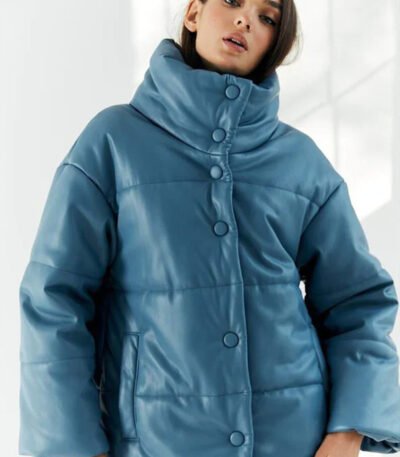 Blue Puffer Jacket For Women
