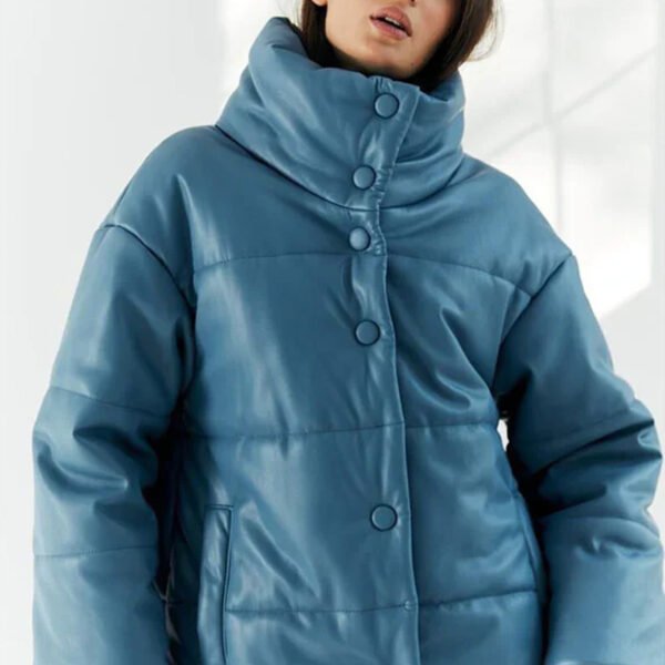 Blue Puffer Jacket For Women By MJH