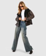 Borg Lined Aviator Jacket