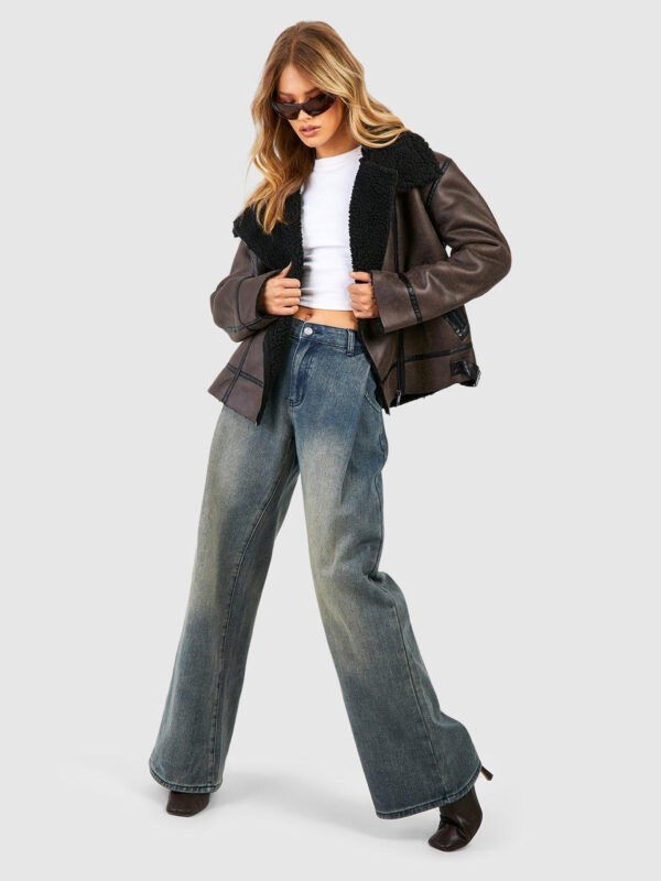 Borg Lined Aviator Jacket
