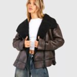 Borg Lined Aviator Jacket