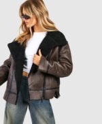 Borg Lined Aviator Jacket