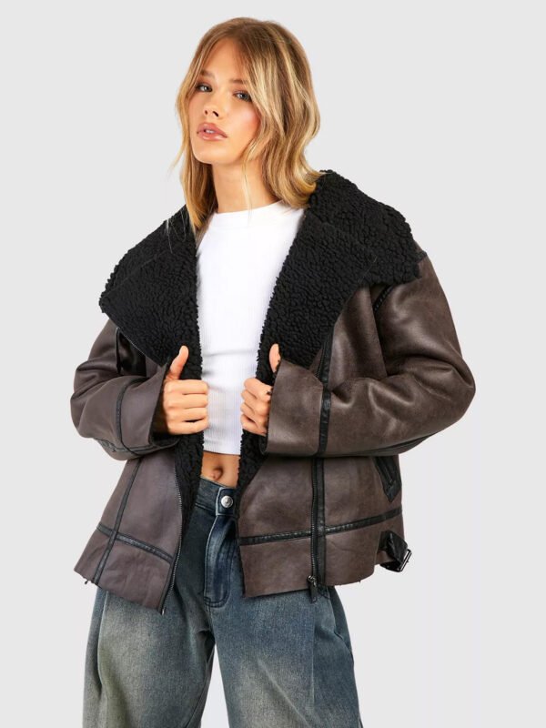 Borg Lined Aviator Jacket